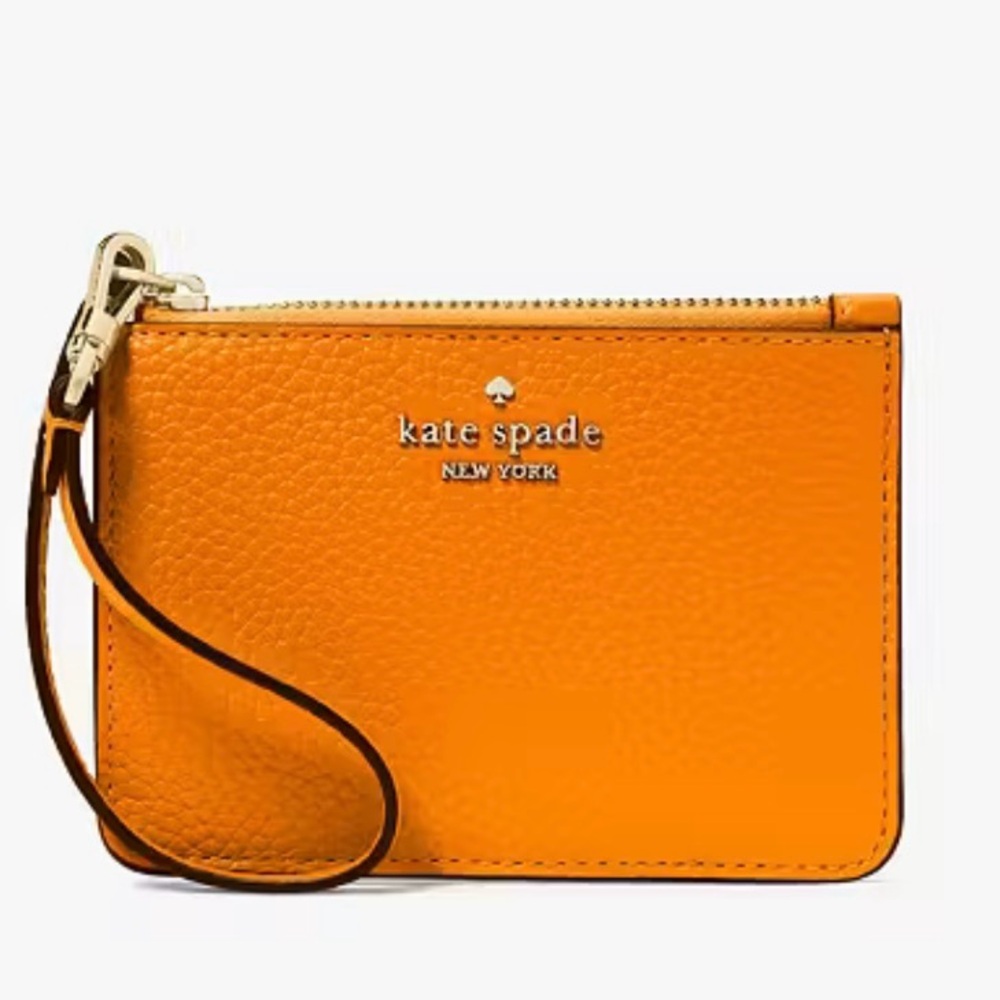 Kate Spade Bright Orange Leather Kena Small Wristlet